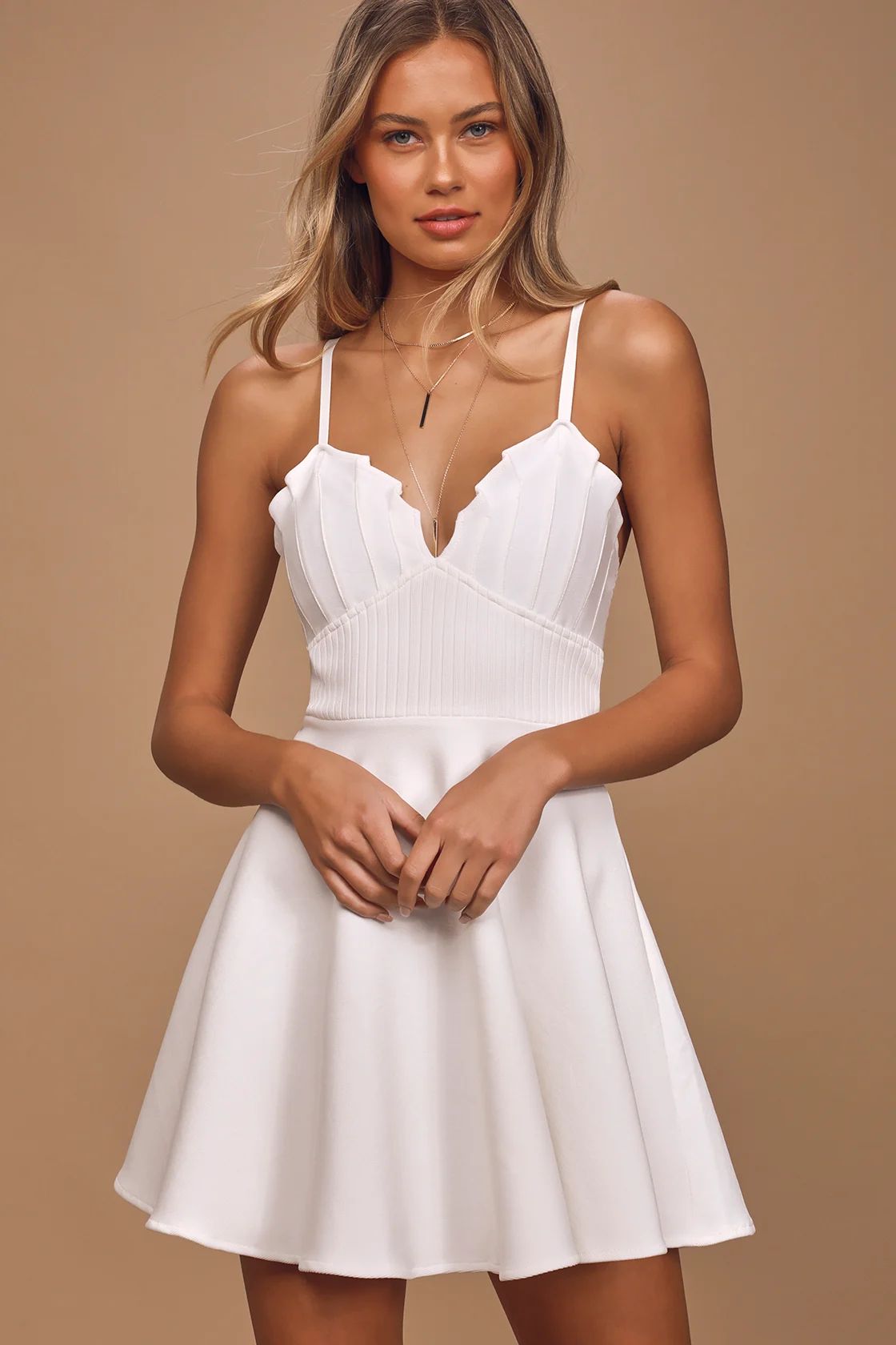Loving Heart White Sleeveless Skater Dress | Lulus