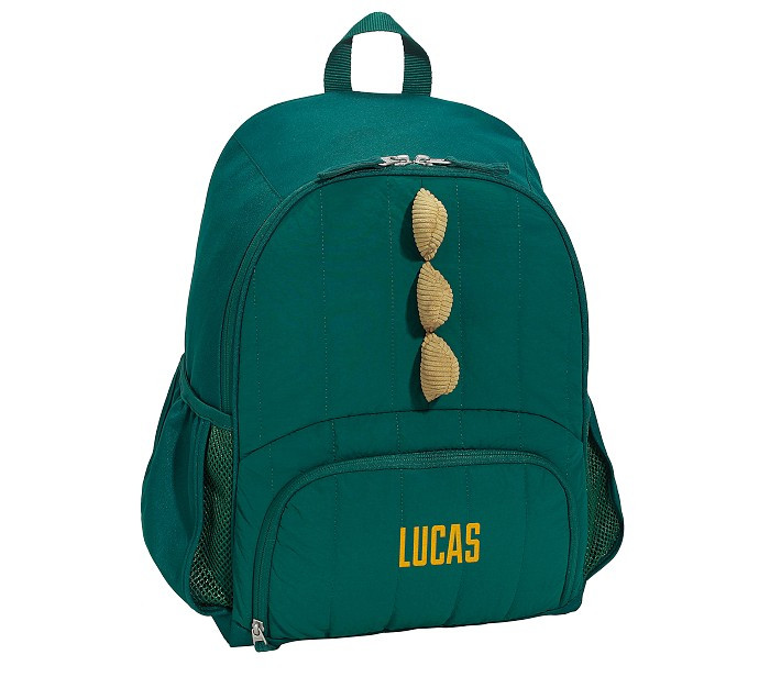 Mackenzie Green Quilted Dinos Backpacks | Pottery Barn Kids