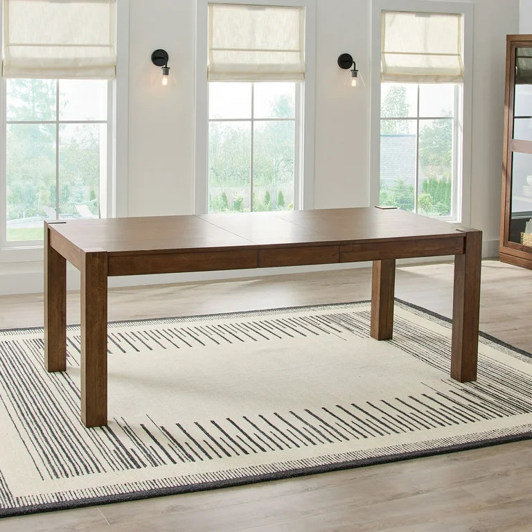 Better Homes & Gardens Bryant Solid Wood Extendable Dining Table, Walnut Finish | Walmart (US)