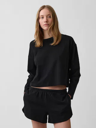 Knit Oversized Crop T-Shirt | Gap (US)