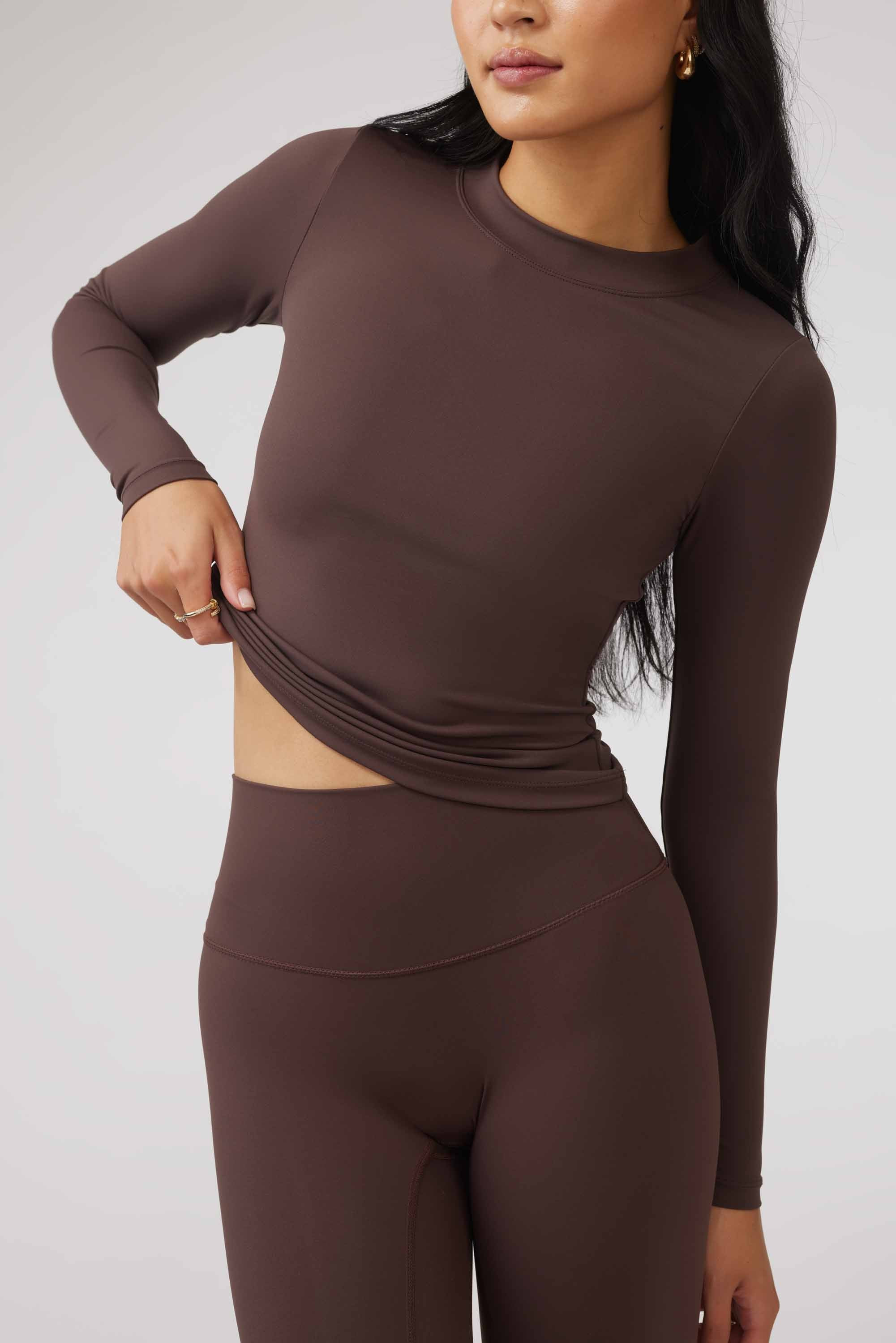 LONG SLEEVE SECOND SKIN TEE - BROWN | Another Version