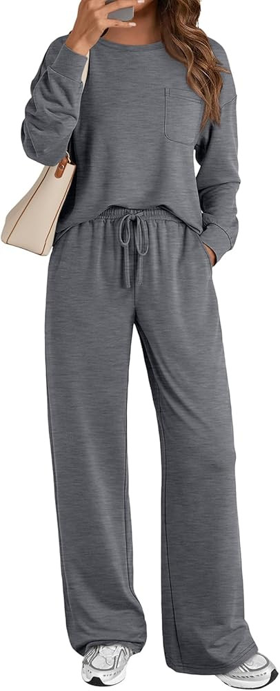 AUTOMET Womens Sweatsuits 2 Piece Lounge Matching Outfits Sweat Sets Tracksuit Travel Sweatshirts... | Amazon (US)