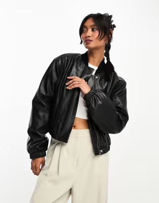Abercrombie & Fitch - Bomber en similicuir - Noir | ASOS (Global)