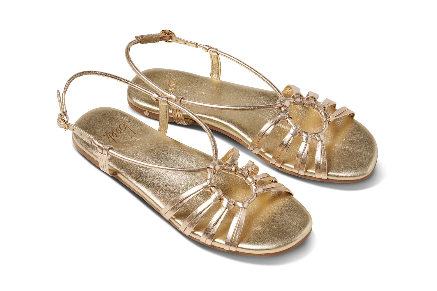 Livia Knotted Leather Strap Sandal - Gold | beek | beek