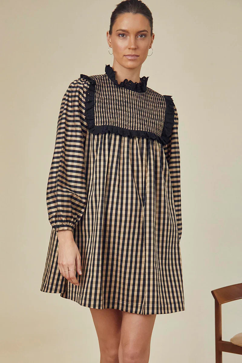 Carlyle Dress | Long Sleeve Gingham Dress | Hunter Bell | Hunter Bell
