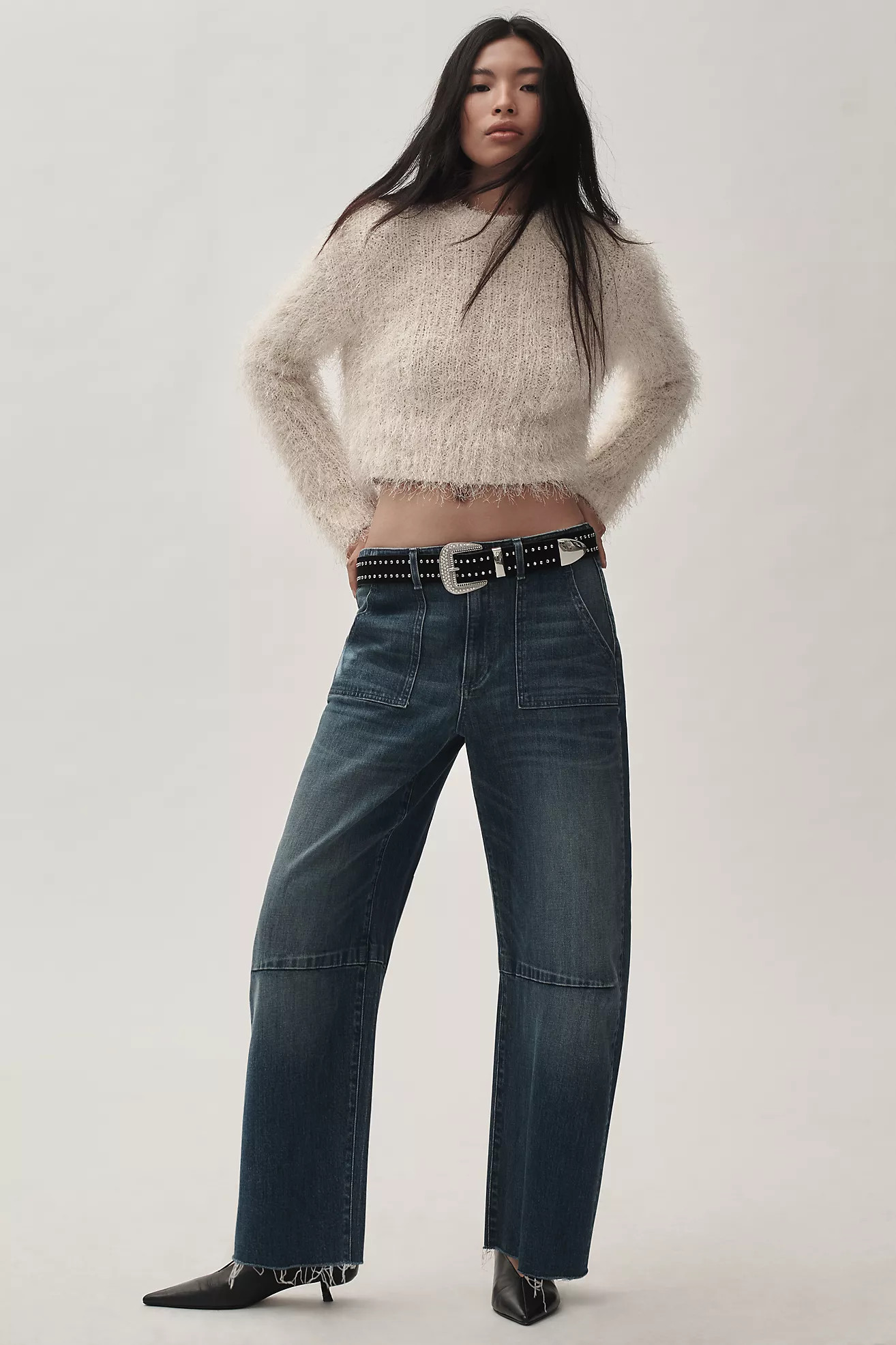LE JEAN Utility Soft Barrel Mid-Rise Jeans | Anthropologie (US)