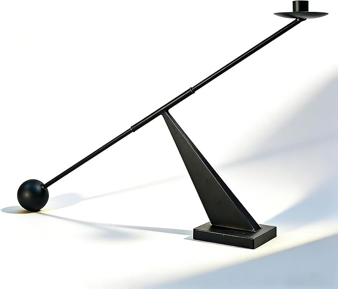 Black Metal Modern Candle Holder Candlestick Holders Decorative Candle Stand, Tapered Candle Hold... | Amazon (US)