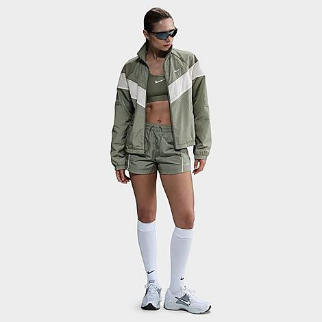 Nike Women's Windrunner Loose UV Woven Full-Zip Jacket in Light Army/Sail/White Size: 2XL | Finish Line (US)