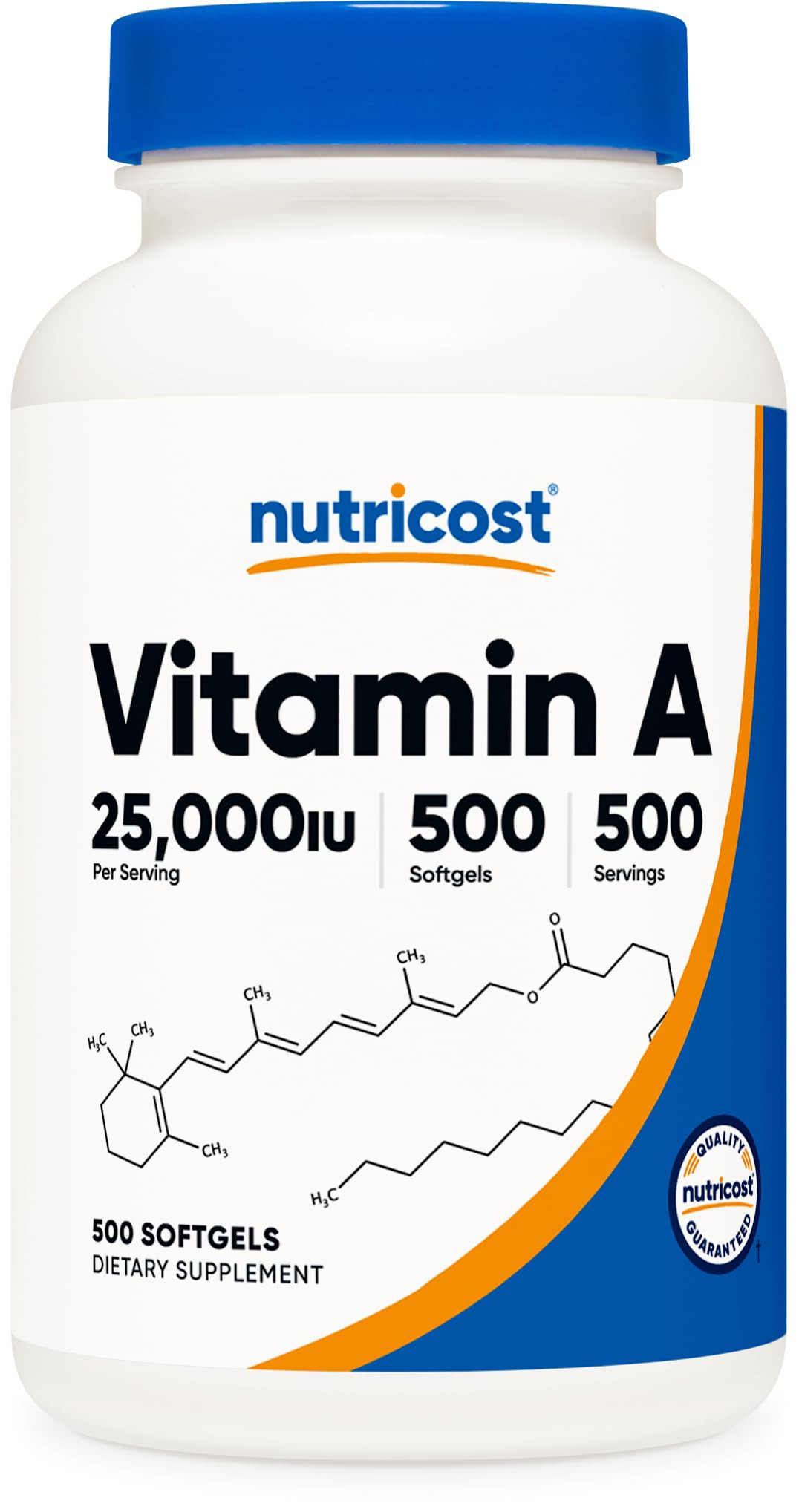 Nutricost Vitamina A 25000 UI, 500 cápsulas blandas, sin OMG, sin gluten | Amazon (US)
