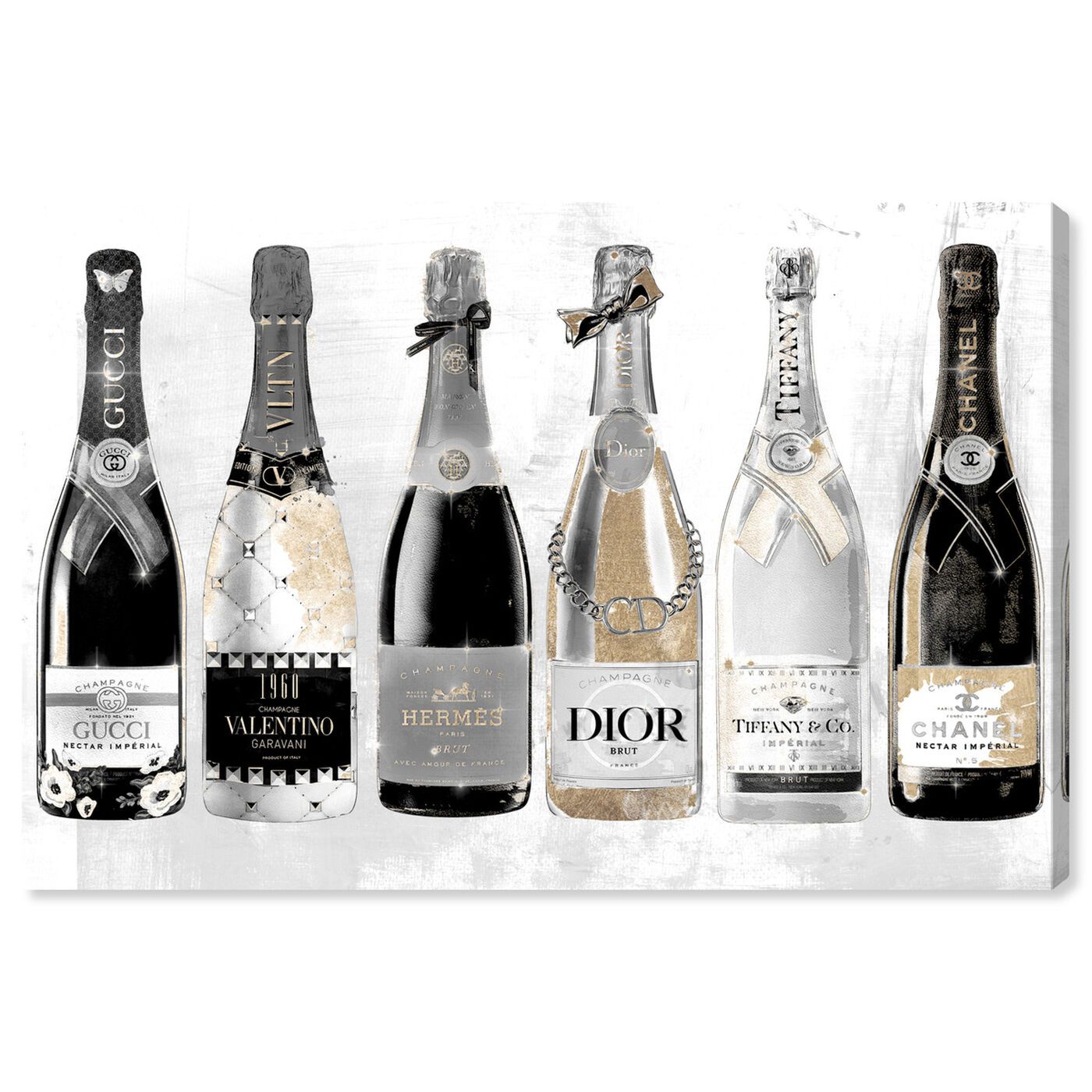Fashion Champagne Galore Day Wall Art | Oliver Gal | Oliver Gal