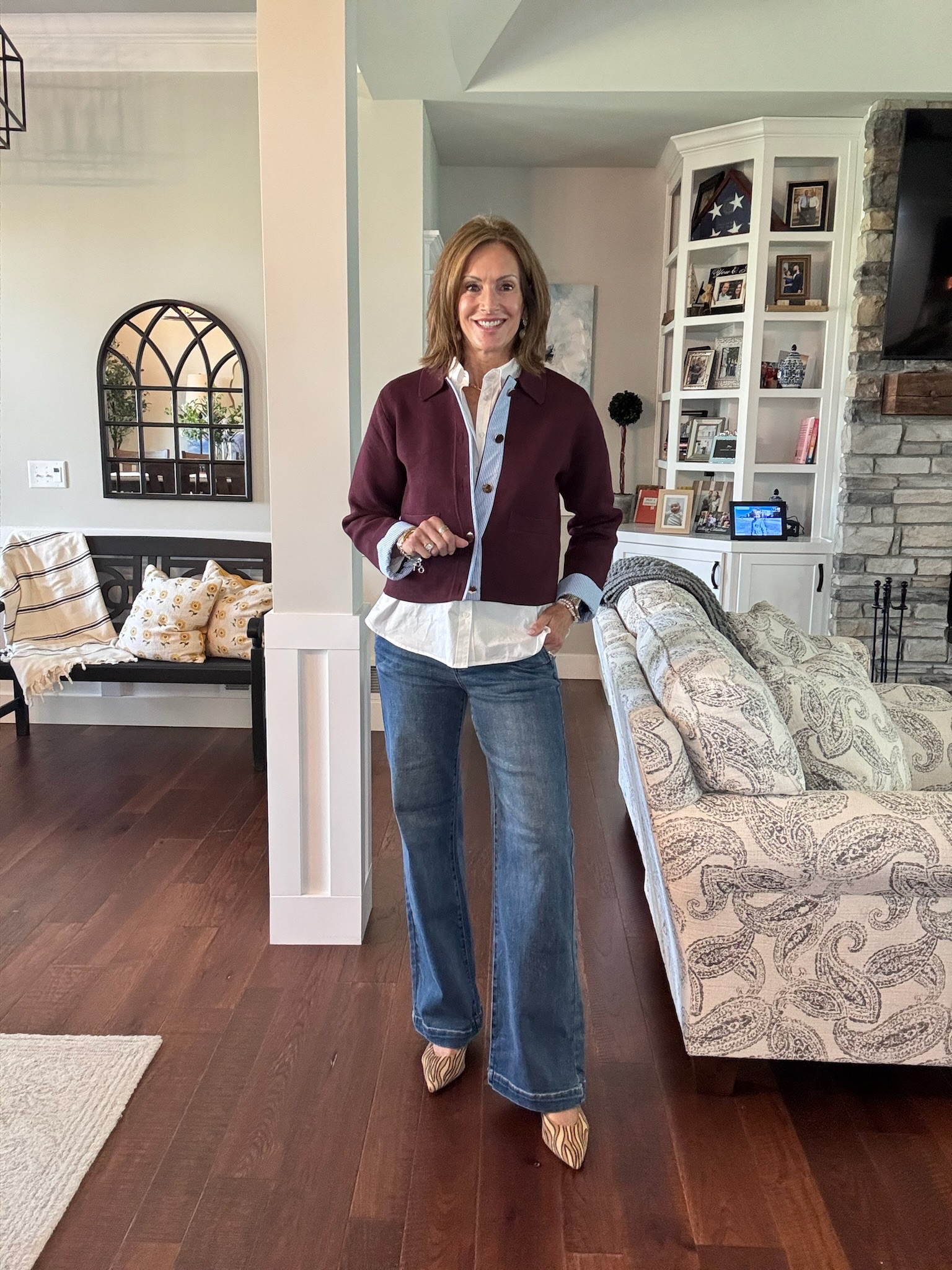 Cardigan - large but a medium would have worked for a closer fit White top - medium Jeans - 28
Fall style

#LTKSeasonal #LTKMidsize #LTKOver40