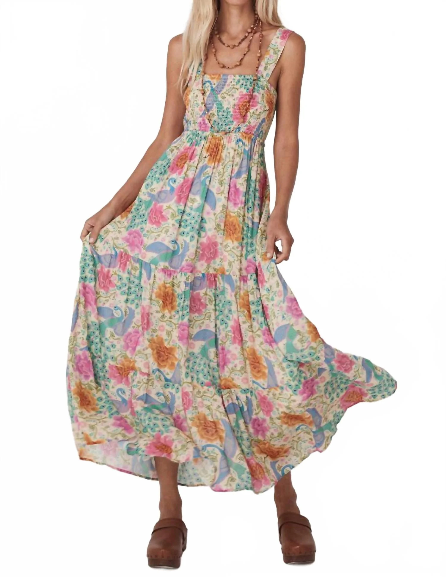 Boheme Strappy Maxi Spring Dress In Floral | Shop Simon