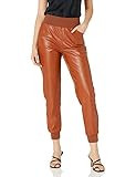 KENDALL + KYLIE Women's Vegan Leather Jogger, Nutmeg, Large | Amazon (US)