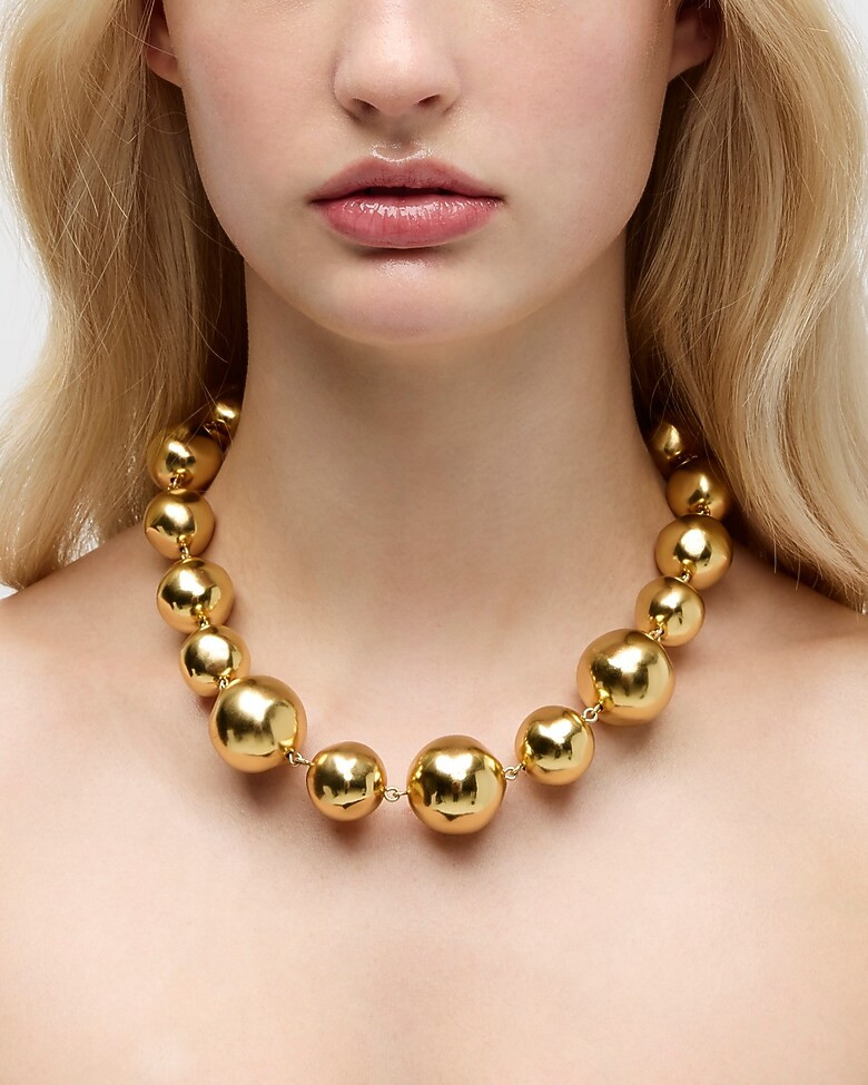 Oversized metallic-ball necklace | J. Crew US