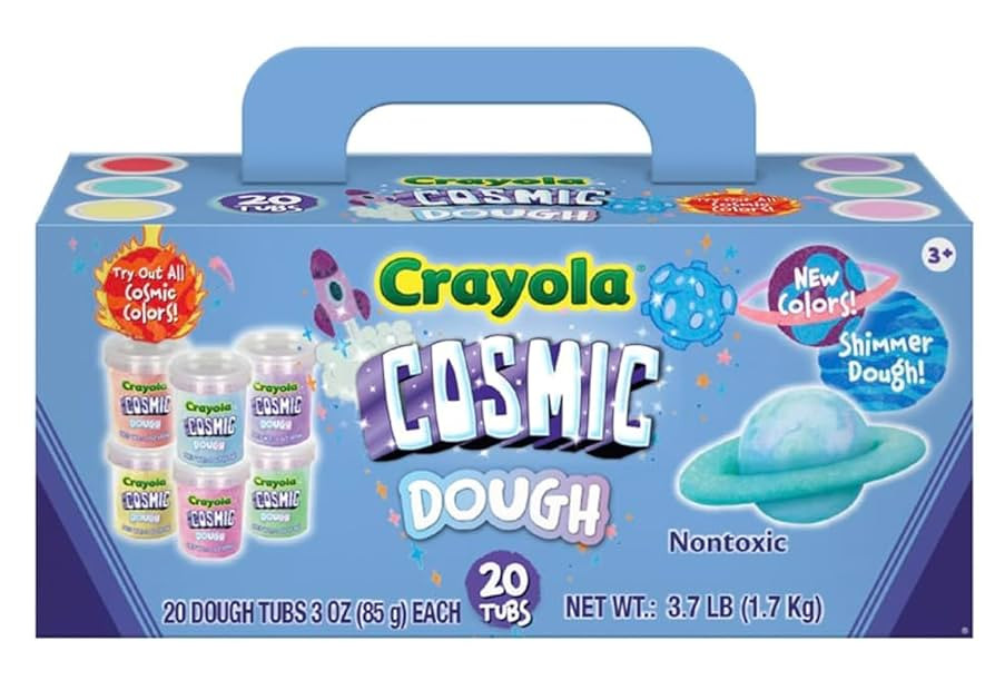 Crayola Dough - Cosmic Play Dough | Shimmer, Sparkle Special Effects with No Glitter Mess | 20 Tu... | Amazon (US)
