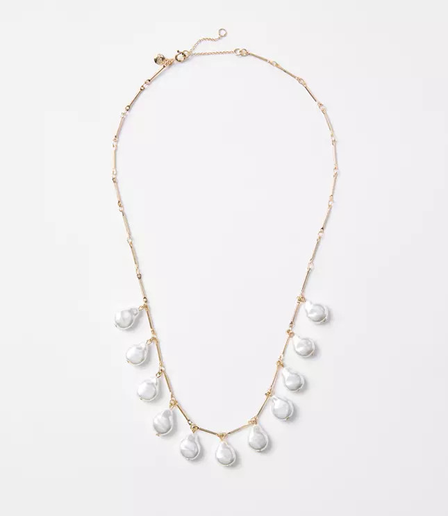 Pearlized Drop Statement Necklace | LOFT