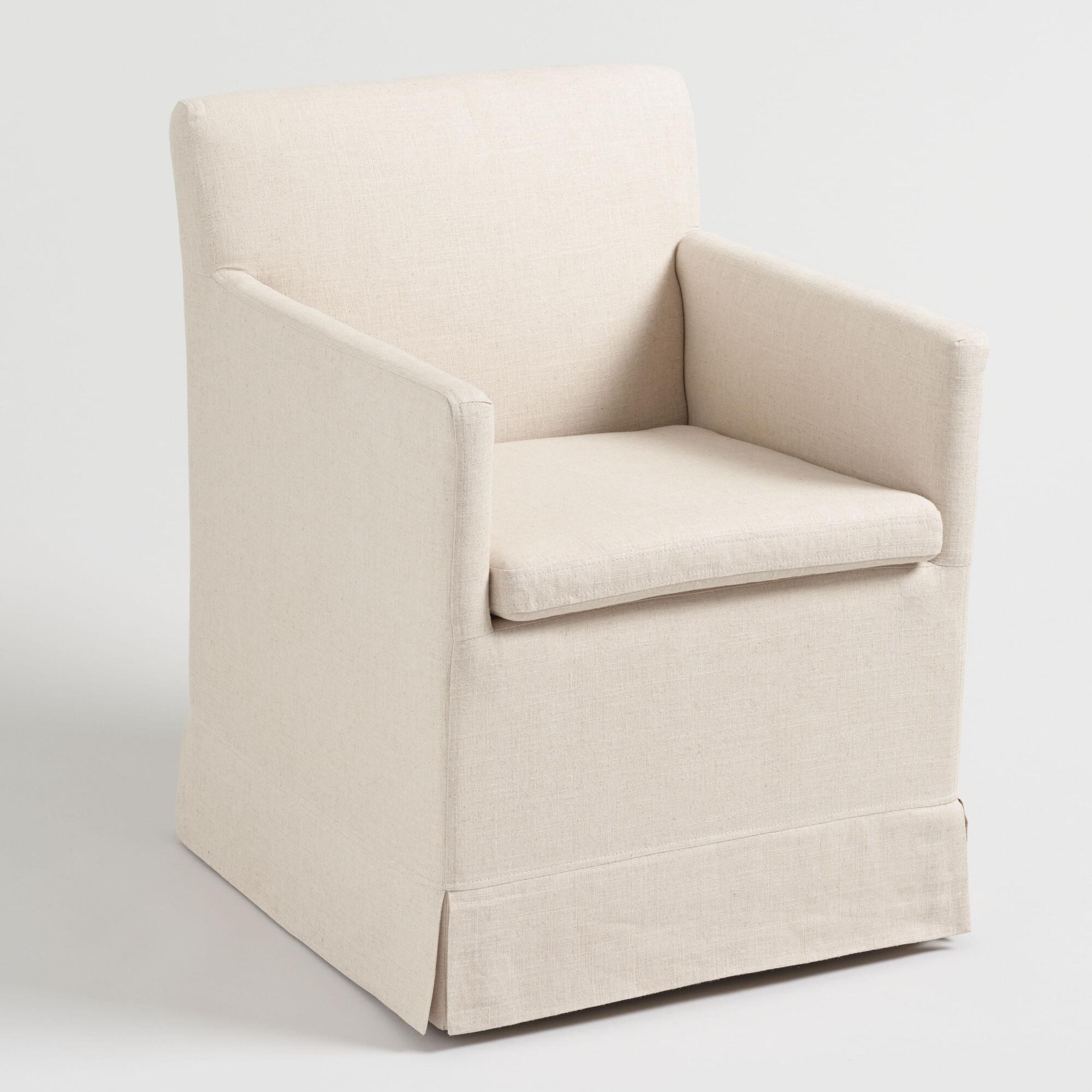 Natural Linen Elena Armchair with Casters by World Market | World Market