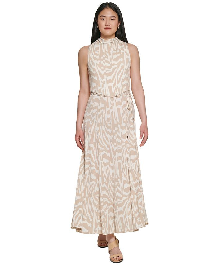 Calvin Klein Women's Printed Sleeveless Maxi Dress & Reviews - Dresses - Women - Macy's | Macys (US)