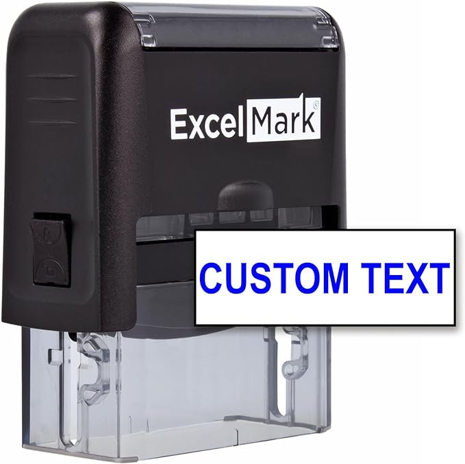 One Line Custom Rubber Stamp - Self-Inking Custom Stamp, 11 Colors Available - Clear Base & Refil... | Amazon (US)