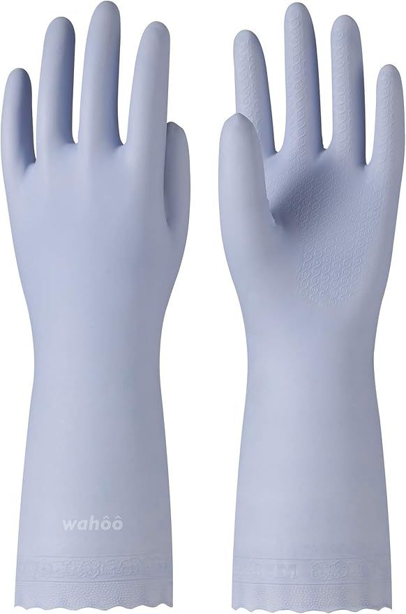 Wahoo PVC Dishwashing Cleaning Gloves, Reusable Unlined Kitchen Gloves, Non-Slip, Medium | Amazon (US)