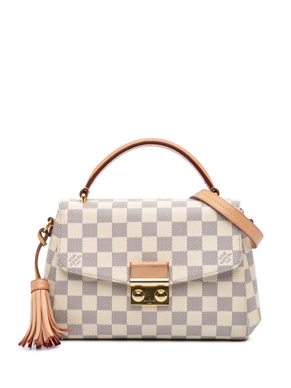 Louis Vuitton Pre-Owned 2020 Damier Azur Croisette satchel - White | Farfetch Global