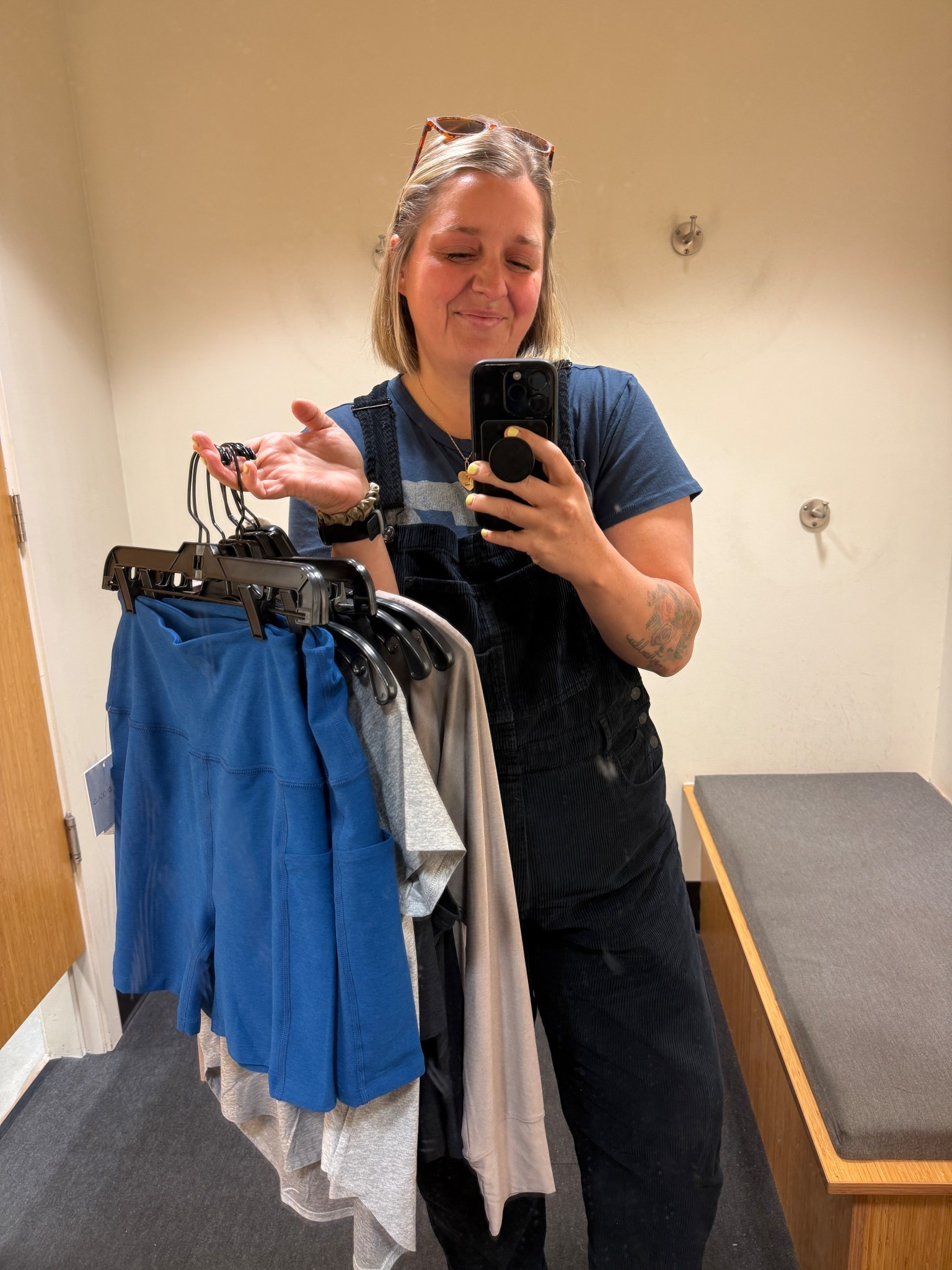Beyond Yoga try on at REI 
All L (I’m a size 12) 