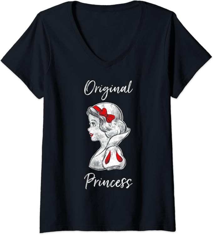 Womens Disney Snow White The Original Princess Portrait V-Neck T-Shirt | Amazon (US)
