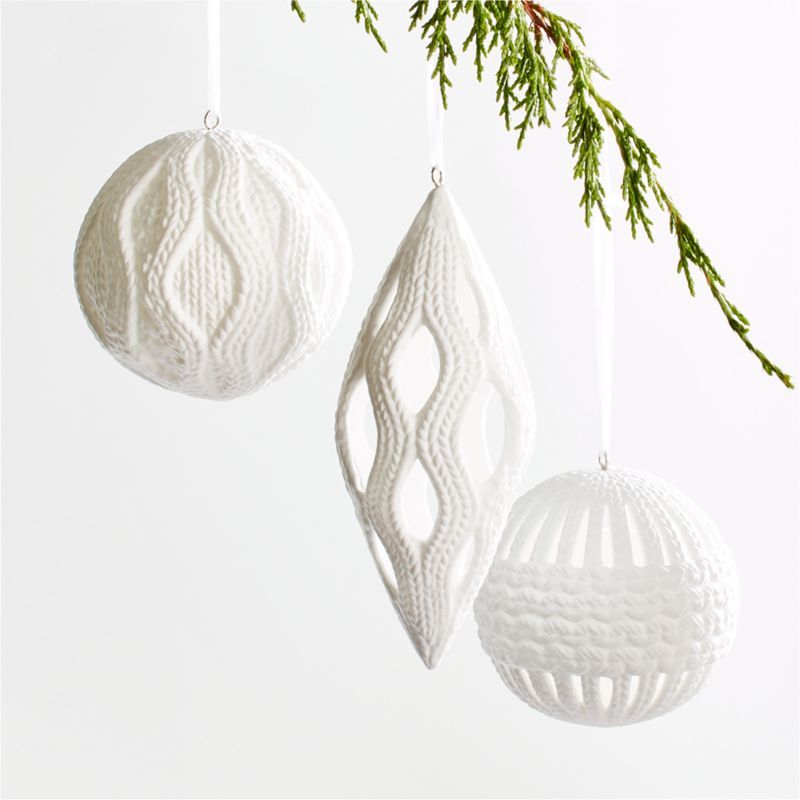 Bone China Christmas Tree Ornaments | Crate and Barrel | Crate & Barrel