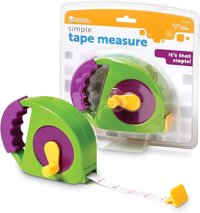 Learning Resources Simple Tape Measure, Ages 3+, Retractable Toy Tape Measure, Measures 4 Feet, C... | Amazon (US)