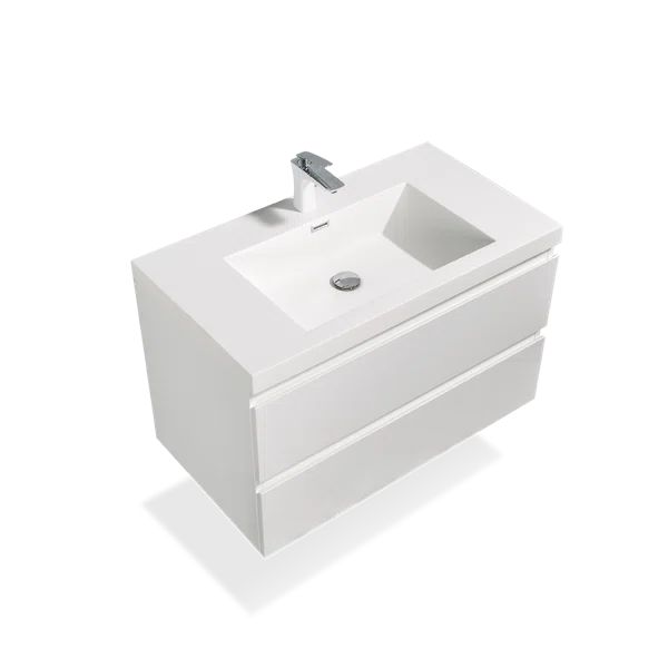 Noires 36" Wall-Mounted Single Bathroom Vanity Set | Wayfair North America