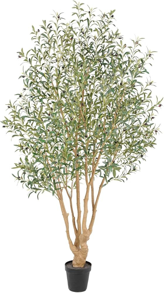 Majestic Faux Olive Tree 8ft – Artificial Olive Tree Indoor & Outdoor with Lifelike Leaves & Te... | Amazon (US)