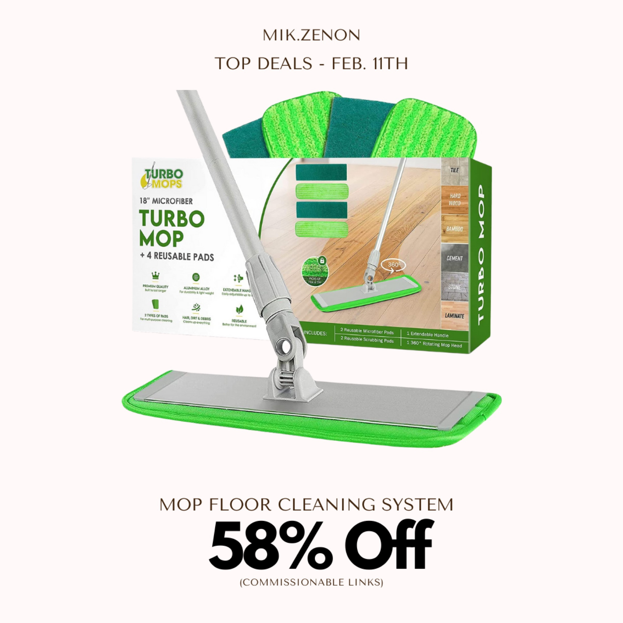 Price Drop Alert 🚨 58% off this turbo microfiber mop floor cleaning system. It is very effective and can also clean windows and walls!

#LTKhome #LTKsalealert #LTKunder50