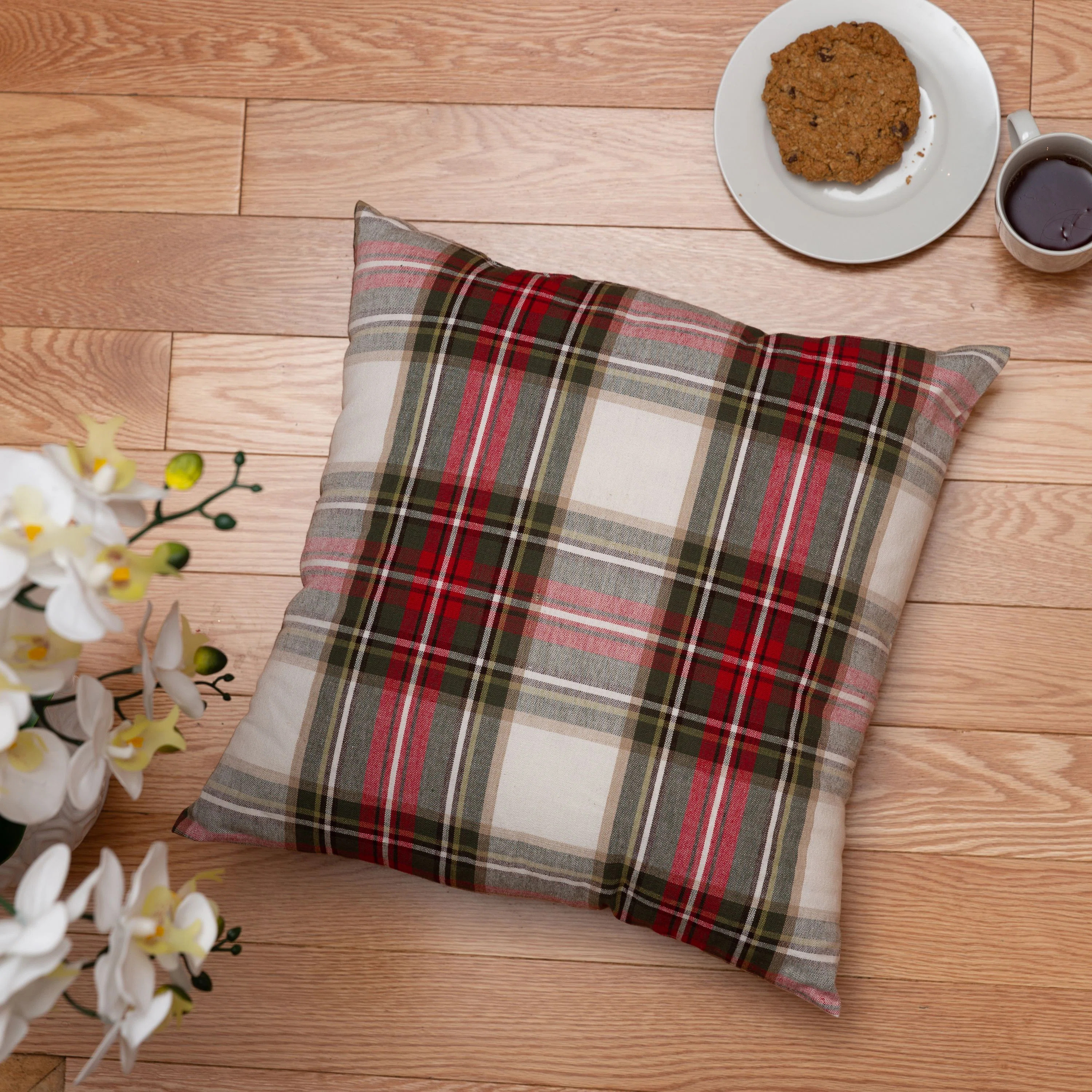 Celebration Plaid Square Cotton Pillow Cover & Insert (Set of 2) | Wayfair North America