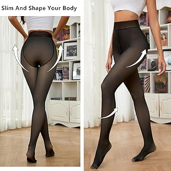 2025 Newest More Warmth Women Fleece Lined Tights Fake Translucent High Waist Thermal Pantyhose T... | Amazon (US)