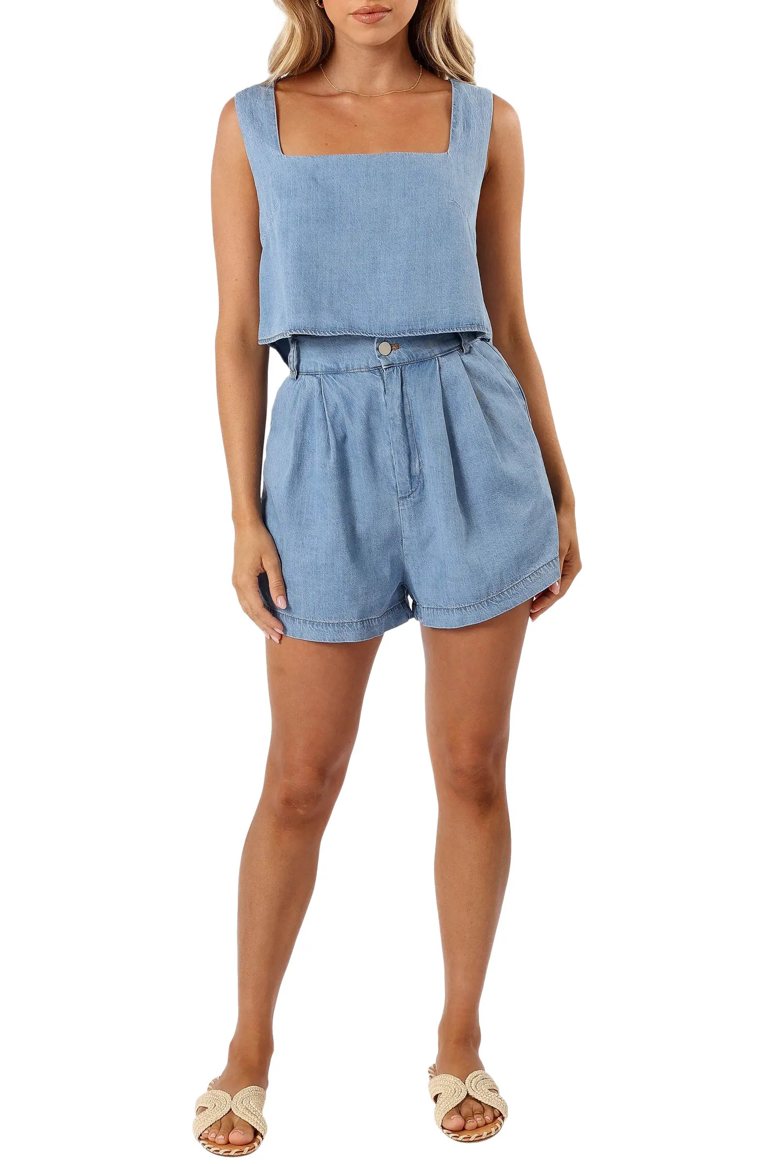 Petal & Pup Kingston Two-Piece Denim Tank & Shorts Set | Nordstrom | Nordstrom