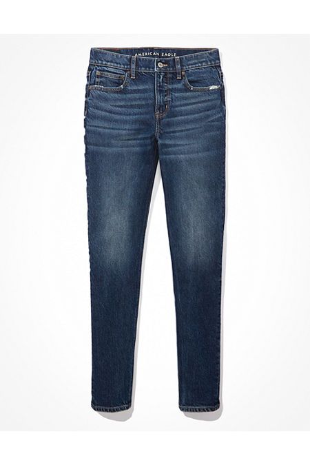 AE Stretch 90s Skinny Jean Women's Dark Atlantic 18 Long | American Eagle Outfitters (US & CA)