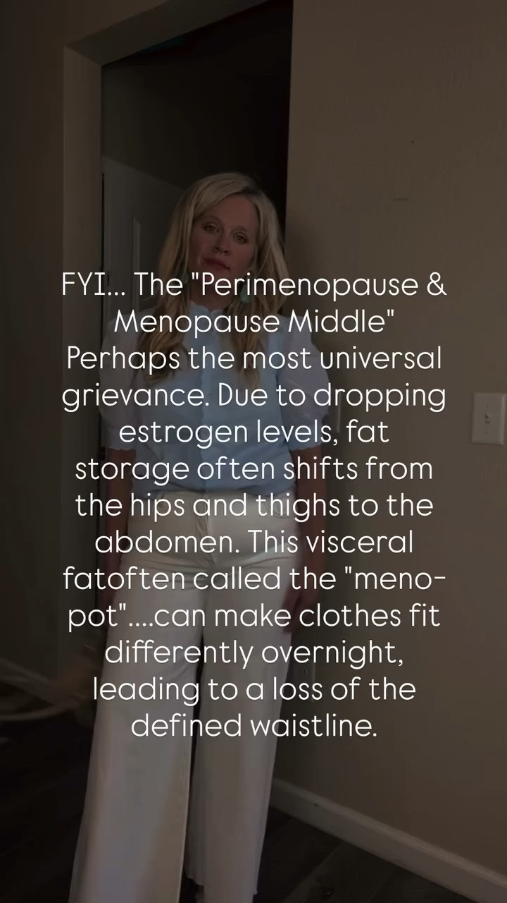 Midlife can feel like a total "hiccup" in your own skin. For those of us over 45, the drop in estrogen isn’t just a biological shift, it’s a total rewrite of our outfit physics.
When estrogen leaves the building, our body fat stops settling in our hips and moves straight to the midsection. This "Menopause Middle" changes how fabric behaves. Suddenly, the pieces we used to love start to squeeze instead of skim, creating a "tension" that makes us feel exposed.

Here are the top 5 most relatable insecurities driven by the loss of estrogen and how it changes our clothes:

1.	The Vanishing Waistline
As fat shifts to the belly, the "hourglass" becomes a "column." Belts and high-waisted jeans that once defined us now feel like they’re cutting us in half, making it harder to find that clean, effortless line.

2.	The Midsection "Grip"
Fabrics with too much "grab" (like thin jerseys or tight knits) suddenly highlight every curve of the tummy. It makes us want to hide under oversized sacks rather than choosing pieces that gracefully skim the body.

3.	The "Bra Bulge" & Skin Softening
With less estrogen, our skin becomes thinner and loses its "bounce." This lack of elasticity means our bras can create "rolls" on our back and sides that were never there before, showing through even our favorite tops.

4.	The Loss of "Lift"
Lower estrogen means losing muscle tone, especially in the arms and shoulders. Without that natural structure, clothes can look "droopy" rather than draped, making us feel like we’ve lost our "hanger" for high-end styles.

5.	The Heat Factor & Fabric Feuds
Non-breathable fabrics become the enemy overnight. A cute polyester blouse can turn into a personal sauna in seconds, forcing us to rethink our entire wardrobe based on "breathability" rather than just aesthetics.

The fix? Stop fighting the "squeeze." Use the Lift, Release, and Lengthen strategy to work with your body today. Structure the shoulders, release the midsection, and create those long, clean lines to feel like you again.

👑"Helping you look good, feel good!" - Lindsey Denver


#LTKMidsize #LTKOver40 #LTKPlusSize