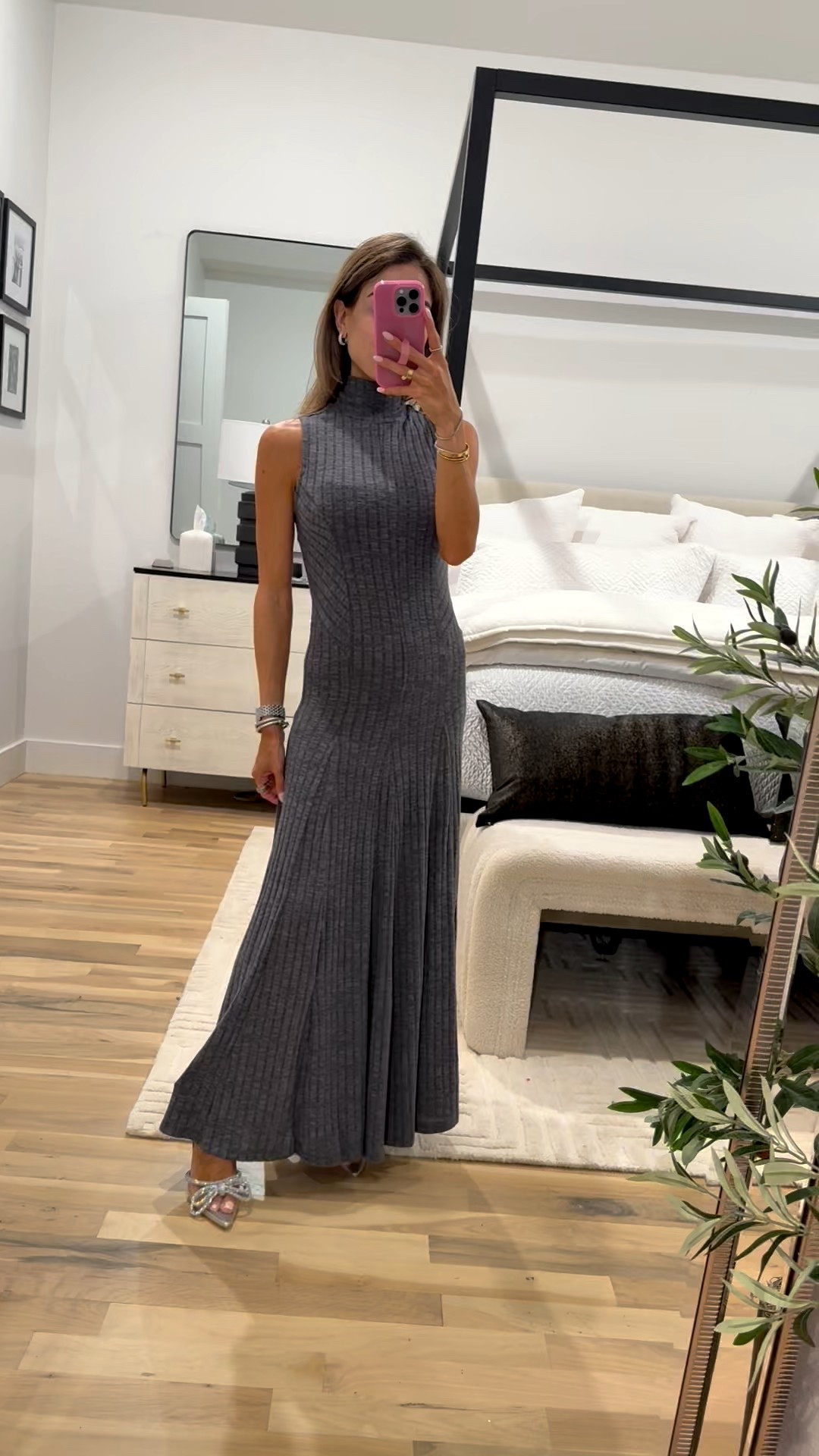 Super flattering grey flowy dress for the holidays petite friendly wearing size xs 

#LTKHoliday #LTKFindsUnder50 #LTKPetite