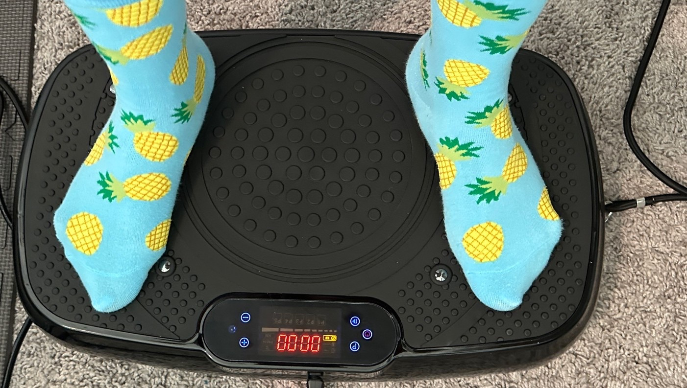 Added a vibration plate to our home gym. Vibration plates improve blood circulation, improve balance, boost muscle activation. #vibrationplate #homegym #workouts #wellnesswednesday

#LTKHome