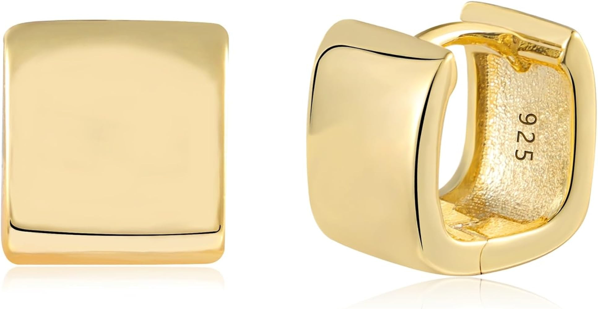 ALEXCRAFT 14K Small Chunky Square Gold Hoop Earrings for Women Thick Geometric Huggie Hoops S925 ... | Amazon (CA)