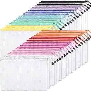 EOOUT 36pcs Mesh Zipper Pouch Puzzle Bags Zipper Bags for Organizing, Plastic Zipper Pouch in 11 ... | Amazon (US)