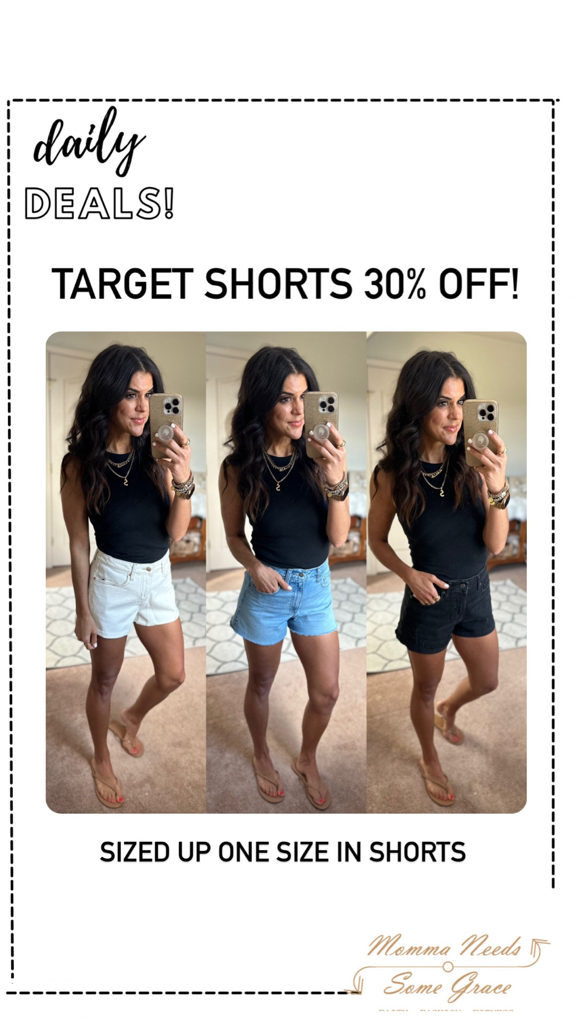 Target shorts 30% off this week! I sized up one size in all 

#LTKSaleAlert #LTKFindsUnder100 #LTKSummerSales