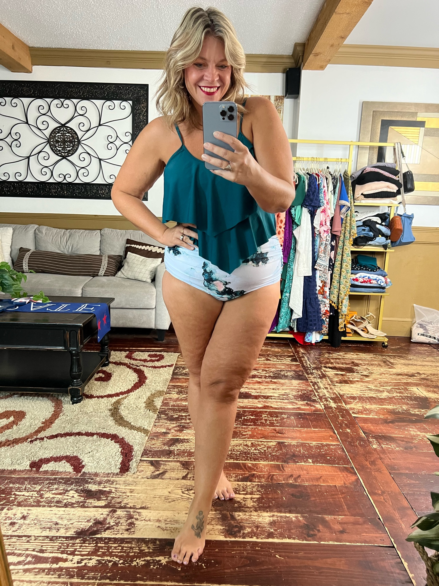Tankini and high waisted bottoms (size xl), crochet lace coverup (plus size) 

#LTKcurves #LTKxPrimeDay #LTKswim