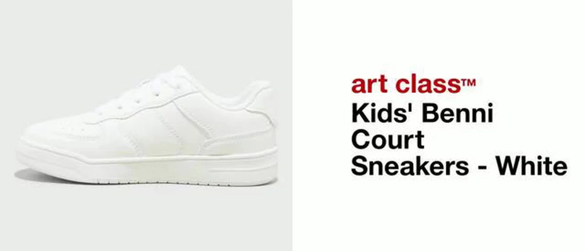 Kids' Benni Court Sneakers - art class™ White 3 | Target