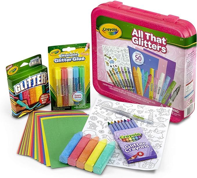 Crayola All That Glitters Art Case Coloring Set, Toys, Gift for Kids Age 5+ | Amazon (US)