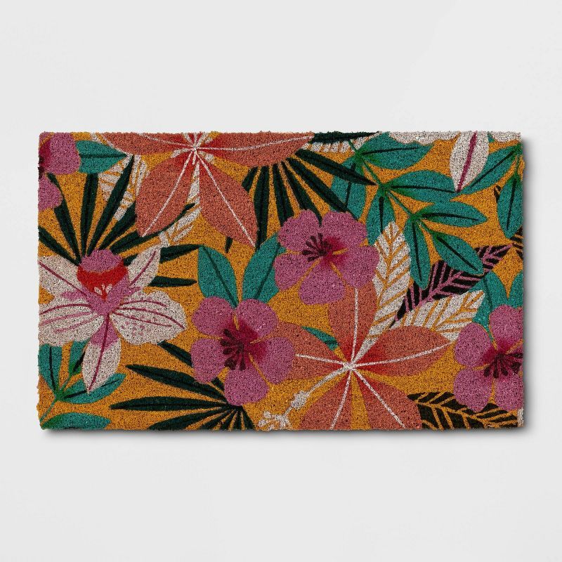 1'6"x2'6" Floral Coir Doormat - Sun Squad™ | Target