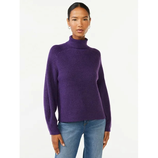 Scoop Women's Ribbed Turtleneck Sweater - Walmart.com | Walmart (US)