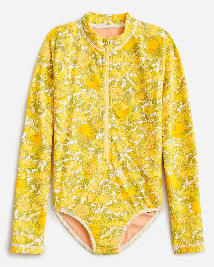 Girls' printed rash guard one-piece with UPF 50 | J. Crew US