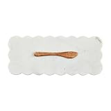 Mud Pie Scallop Marble Board Set, 12" x 5", White | Amazon (US)