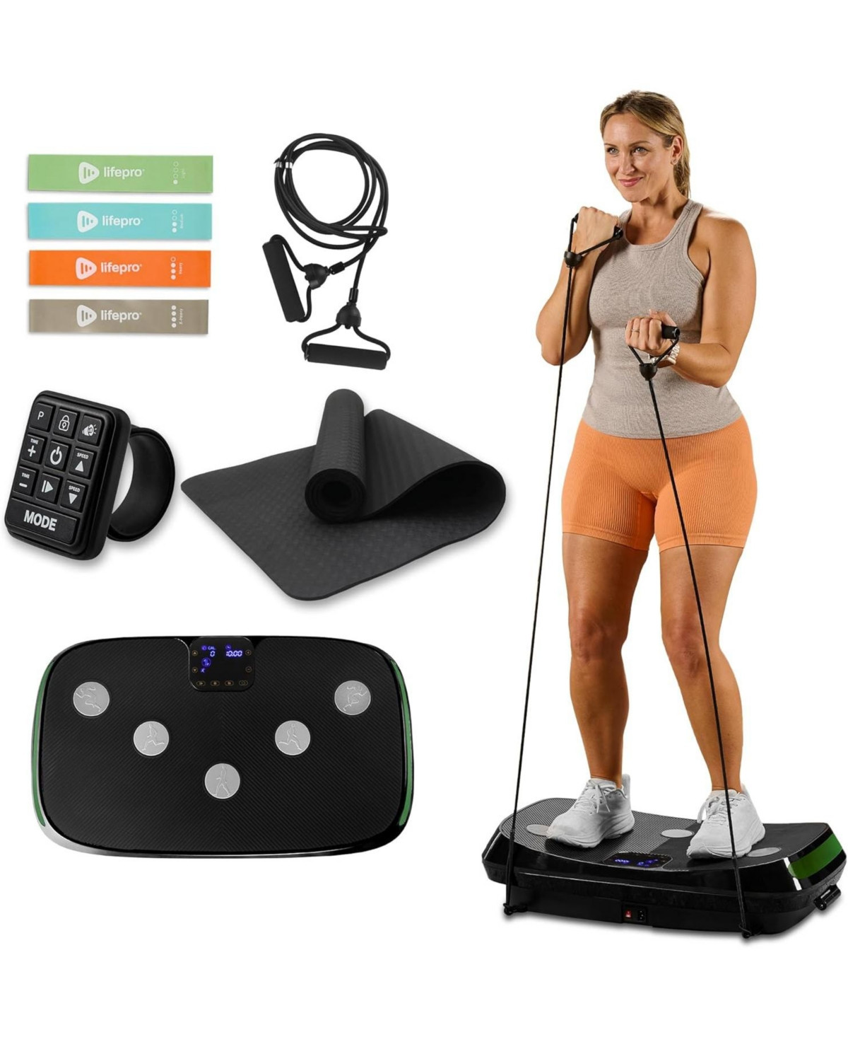 LifePro Rumblex 4D Vibration Plate – Triple Motor, 3D/4D Vibration for Whole Body Fitness at Home - Black | Macy's